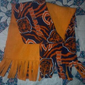 OSFA Chicago Bears Double layer fleece scarf w fringe UNISEX